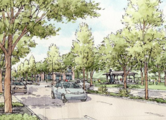 Image of a walkable Mission Boulevard (north of “A” Street).  Source: Mission Boulevard Corridor Specific Plan