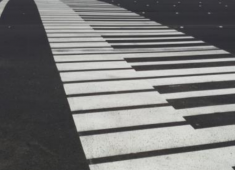 Example of a well-marked pedestrian crossing that is designed to look like piano keys.